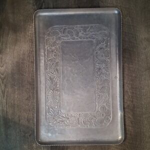 Vintage Hand Forged Everlast Metal Rectangle Floral Tray